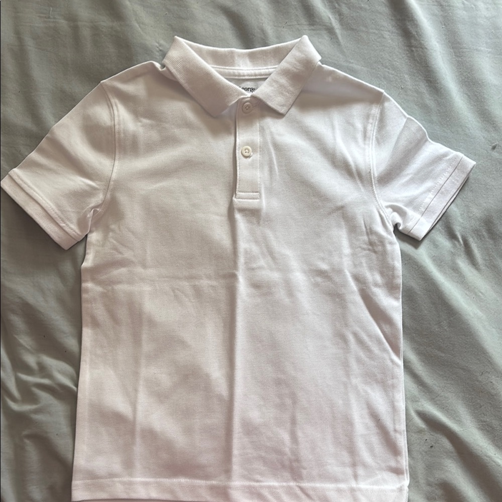 George White Polo Shirt Crisp Cotton Blend
